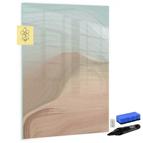 Glazen magneetbord met decoratieve print kleurmenging