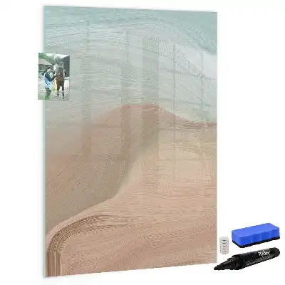 Glazen magneetbord met decoratieve print kleurmenging