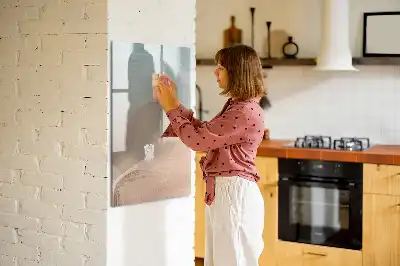 Glazen magneetbord met decoratieve print kleurmenging