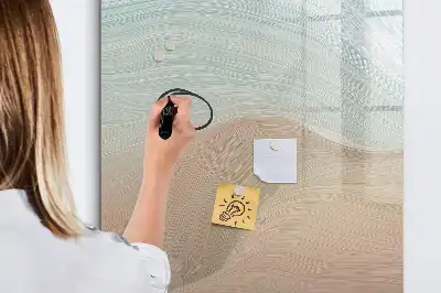 Glazen magneetbord met decoratieve print kleurmenging