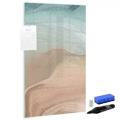 Glazen magneetbord met decoratieve print kleurmenging