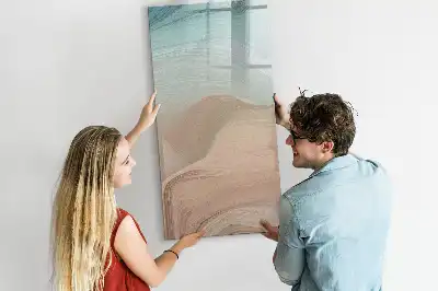 Glazen magneetbord met decoratieve print kleurmenging