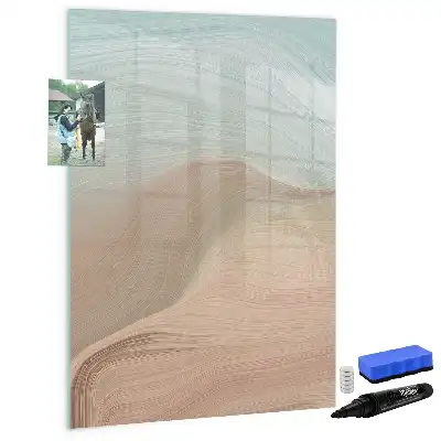 Glazen magneetbord met decoratieve print kleurmenging