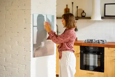 Glazen magneetbord met decoratieve print kleurmenging