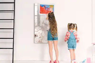 Magnetisch memobord van glas met print van pioenen