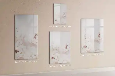 Magnetisch memobord van glas met print van pioenen