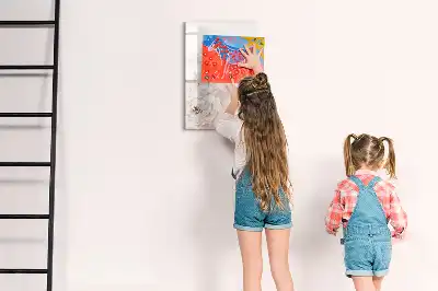 Magnetisch memobord van glas met print van pioenen
