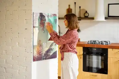 Glazen magneetbord met tropische palmdessin