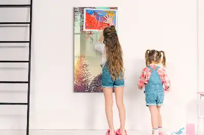 Glazen magneetbord met tropische palmdessin