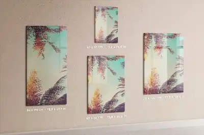 Glazen magneetbord met tropische palmdessin