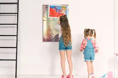 Glazen magneetbord met tropische palmdessin