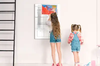Magnetisch glazen memobord voor aan de muur met opdruk maandelijkse doelen