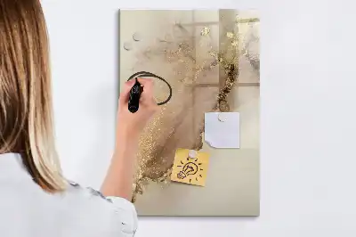 Glazen magneetbord met glittermarmer print