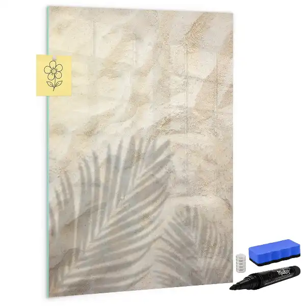 Magnetisch glazen memobord met print van zomer strandzand