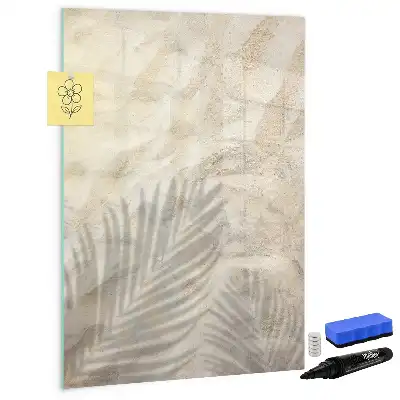 Magnetisch glazen memobord met print van zomer strandzand