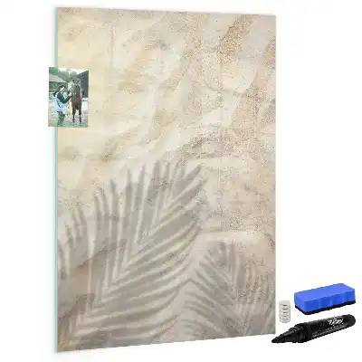 Magnetisch glazen memobord met print van zomer strandzand