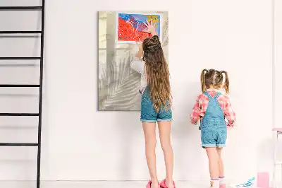 Magnetisch glazen memobord met print van zomer strandzand