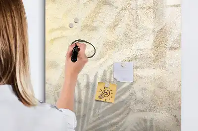 Magnetisch glazen memobord met print van zomer strandzand