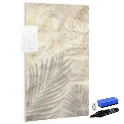 Magnetisch glazen memobord met print van zomer strandzand