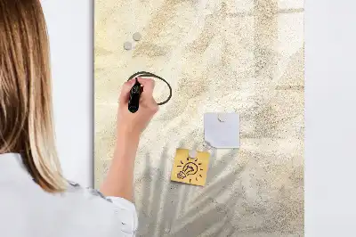 Magnetisch glazen memobord met print van zomer strandzand