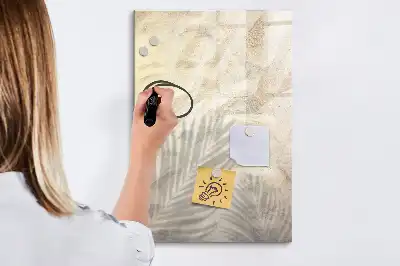 Magnetisch glazen memobord met print van zomer strandzand