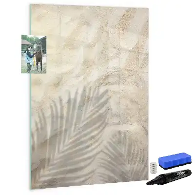 Magnetisch glazen memobord met print van zomer strandzand