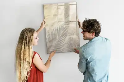 Magnetisch glazen memobord met print van zomer strandzand