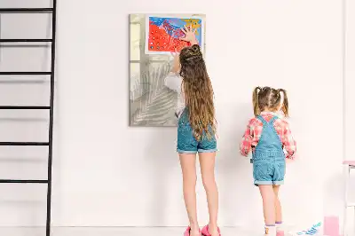 Magnetisch glazen memobord met print van zomer strandzand