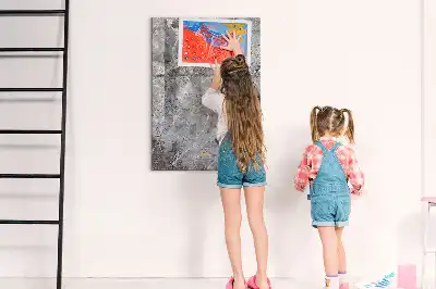 Glazen magneetbord met decoratieve print donker marmer