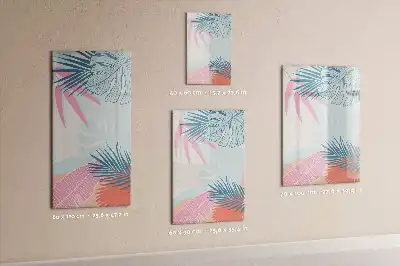 Magnetisch memobord van glas met pastelbladeren design