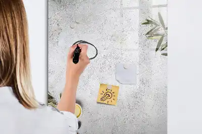 Glazen magneetbord met beton en olijven print beton en olijven