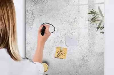 Glazen magneetbord met beton en olijven print beton en olijven