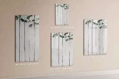 Glazen magneetbord met decoratieve print uitvoering in houten panelen look