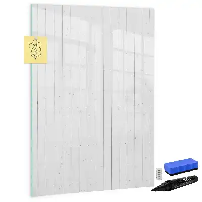 Magnetisch memobord van glas natuurlijke houtlook