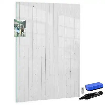 Magnetisch memobord van glas natuurlijke houtlook