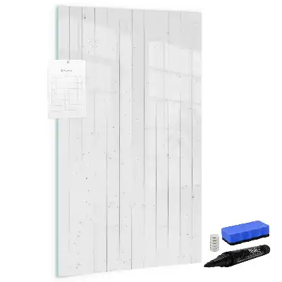 Magnetisch memobord van glas natuurlijke houtlook