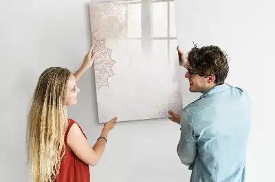 Glazen magneetbord met decoratieve print met mandala dessin