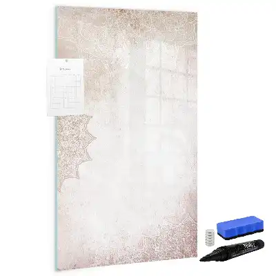 Glazen magneetbord met decoratieve print met mandala dessin
