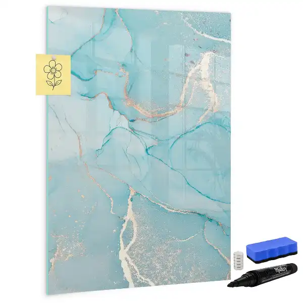 Magnetisch memobord van glas in marmerlook