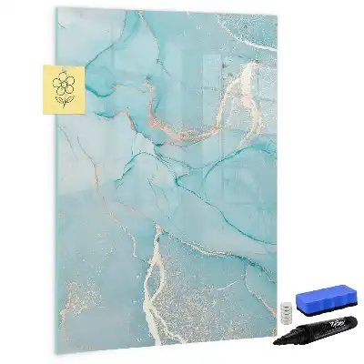 Magnetisch memobord van glas in marmerlook
