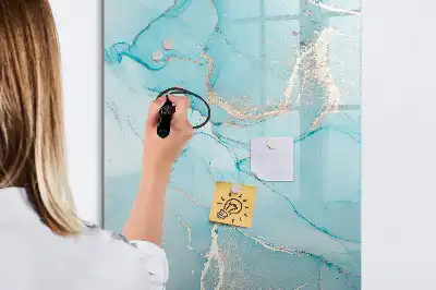 Magnetisch memobord van glas in marmerlook