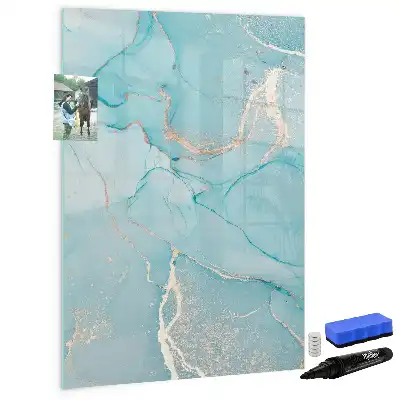 Magnetisch memobord van glas in marmerlook