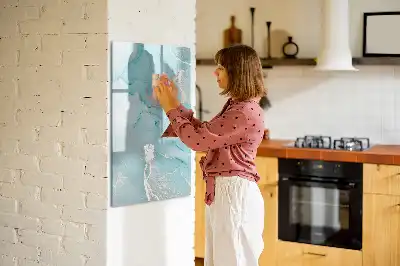 Magnetisch memobord van glas in marmerlook
