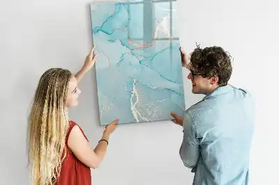Magnetisch memobord van glas in marmerlook