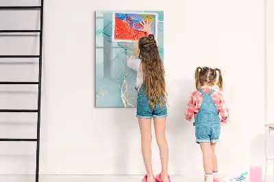 Magnetisch memobord van glas in marmerlook