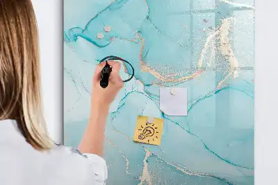 Magnetisch memobord van glas in marmerlook