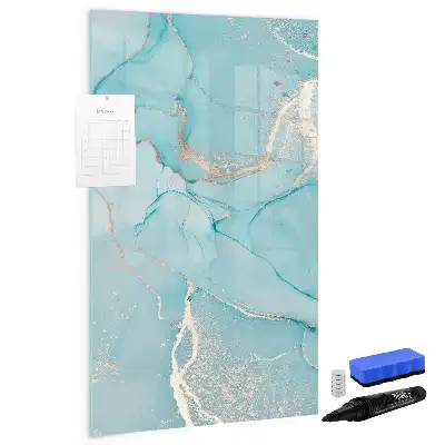Magnetisch memobord van glas in marmerlook