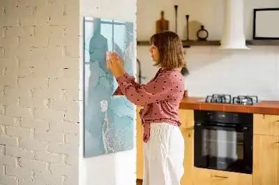 Magnetisch memobord van glas in marmerlook