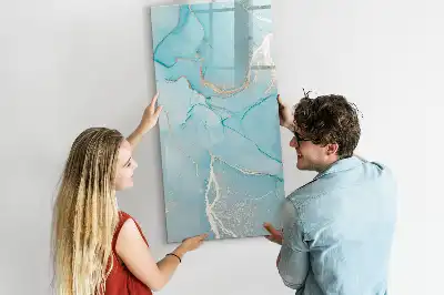 Magnetisch memobord van glas in marmerlook