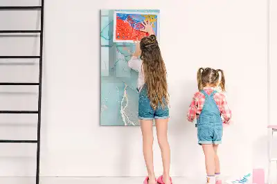 Magnetisch memobord van glas in marmerlook